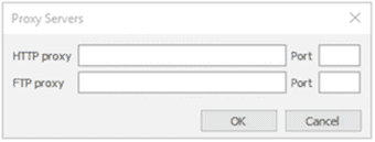 The Proxy Servers dialog box